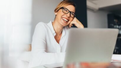 Business woman at her desk